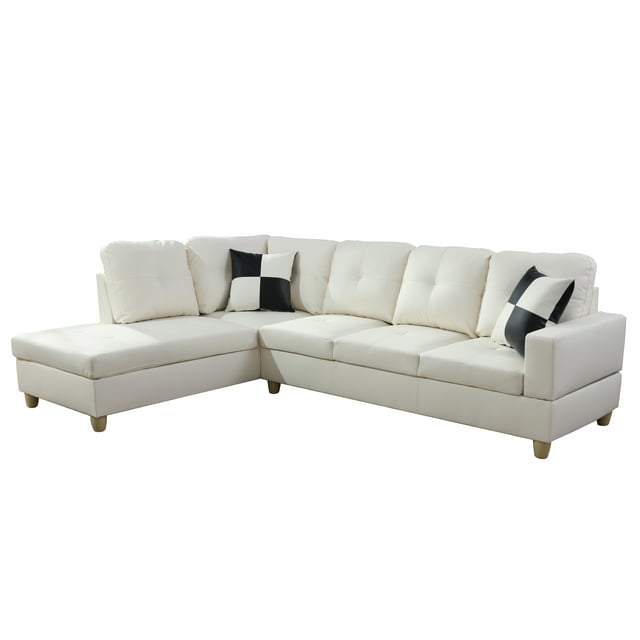 Hommoo Semi PU Leather Sectional Sofa, L Shaped Couch,Sectional Sofa ...