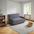 thumbnail image 1 of Hommoo Sofa,Modern Flannel 1-Piece Living Room Sofabed,Home Furniture Sofabed with Armrest,Light Gray, 1 of 51