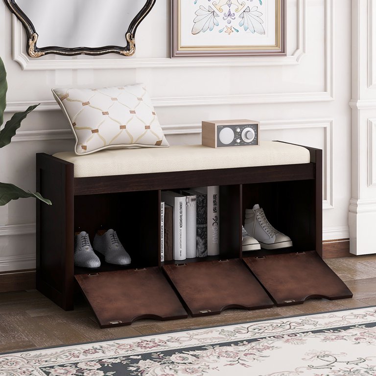 Entryway Storage Benches With Pillows