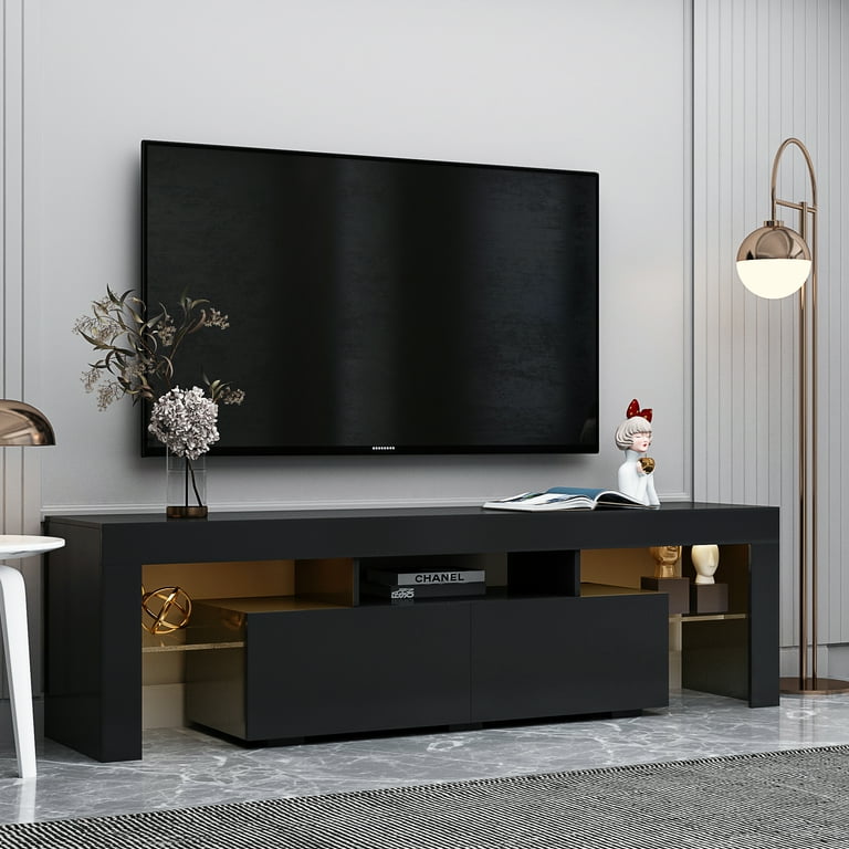 Small black gloss tv unit discount