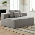 thumbnail image 1 of Hommoo Teddy Fleece Single Sofa Chair,Compressed Modular Floor Couch with Wide Seat and 3 Back Cushions, Soft All-Foam Support, Cozy Lounge Chair for Home, Kids & Pets, Left Side, Gray, 1 of 7
