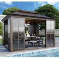 thumbnail image 1 of Hommow 10' X 12' Sunroom, Hardtop Gazebo Solarium with Detachable Windows & Light Galvanized Steel Double Roof, 1 of 9
