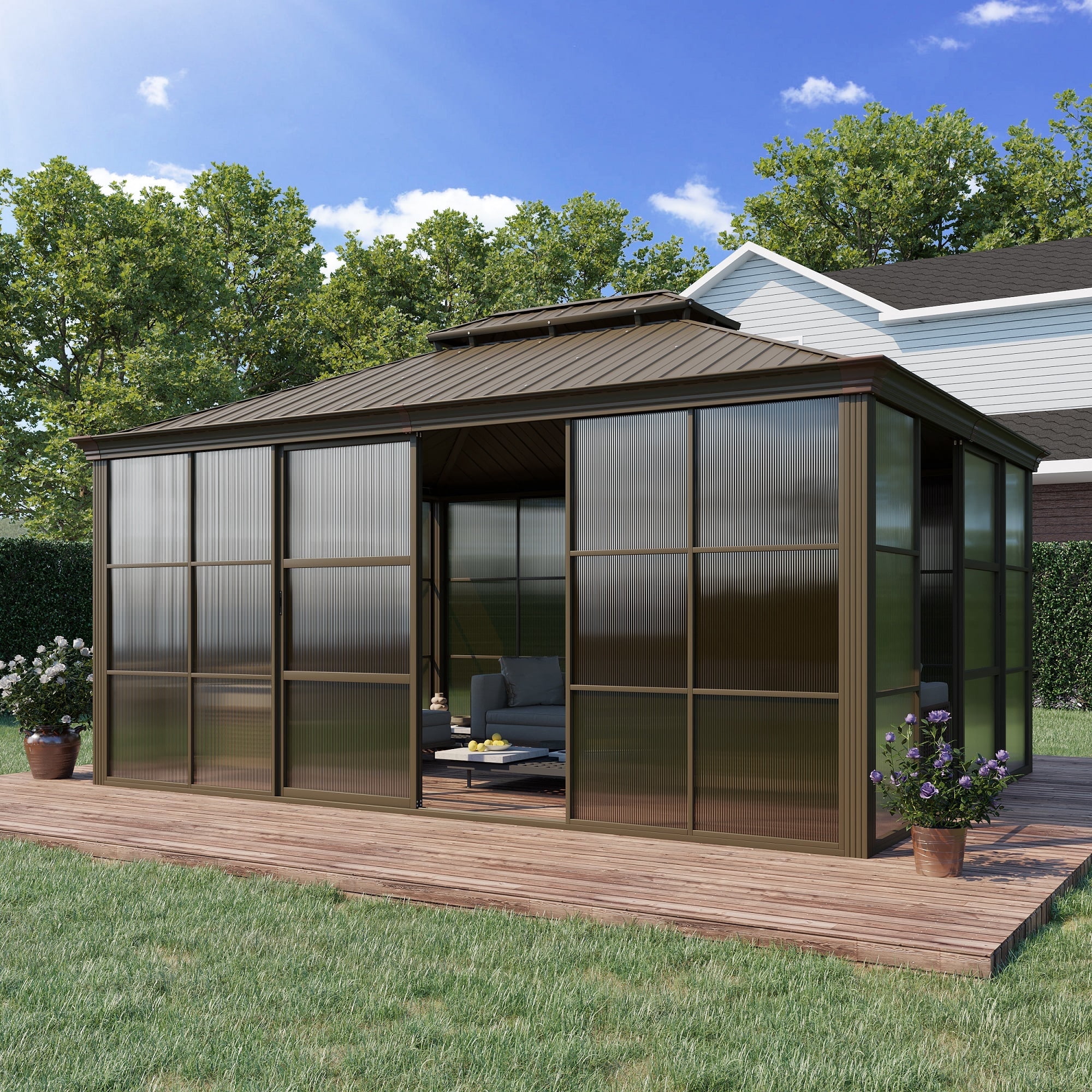 Hommow Gazebos for Resort Sunroom - Enjoy Outdoor Space - Walmart