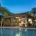 thumbnail image 1 of Hommow 12'x24' Hardtop Gazebo Aluminum Frame Gazebo with Galvanized Steel Double Roof, 1 of 9