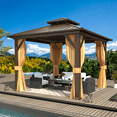 thumbnail image 1 of Hommow 10' X 10' Hardtop Gazebo Aluminum Frame Gazebo with Galvanized Steel Double Roof, 1 of 7