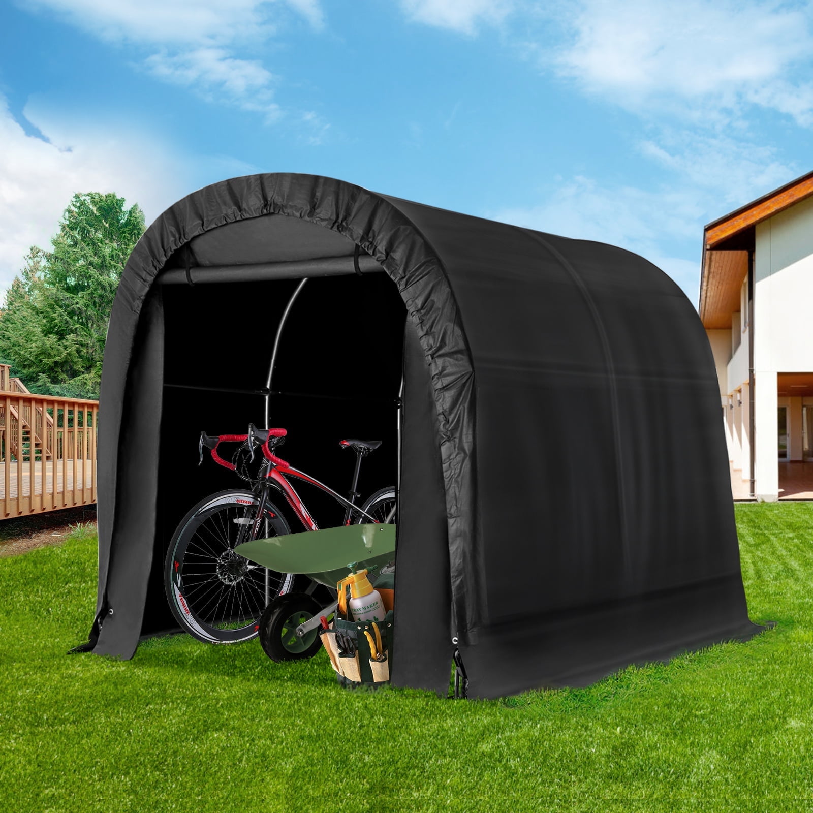 wonline Carport Auto Shelter 10x15x8ft Portable Outdoor Car Garage