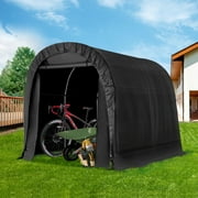 Hommow 7 FT x 8 FT Heavy Duty Storage Tent, Outdoor Tool Shed, Carport, Portable Garage for Patio, Garden, Black