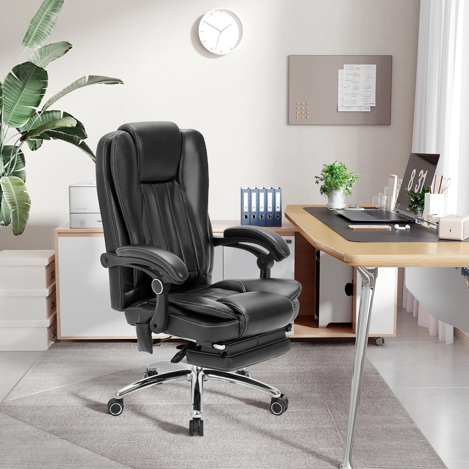 Ergonomic Office Chair with Heated Massage, High Back Fabric Computer Chair  Height Adjustable with Lumbar Support, Gray – Homhum