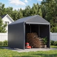 thumbnail image 1 of Hommow Outdoor 5" x 7.2" x 5.4" Black Storage Shed Carport Canopy, 1 of 7