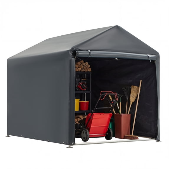 Hommow Outdoor 5" x 7.2" x 5.4" Black Storage Shed Carport Canopy