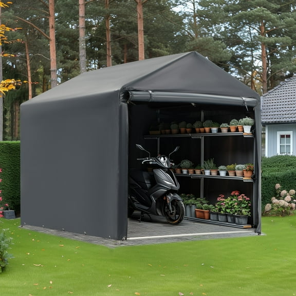 Hommow Outdoor 5" x 7.2" x 5.4" Black Storage Shed Carport Canopy