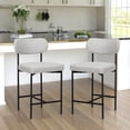 thumbnail image 1 of Hommpa Bar Stools Chairs Set of 2, 24" Beige Fabric Kitchen Counter Stools with Curved Back and Footrest, Fabric Counter Height Bar Chair for Kitchen Island, 1 of 11