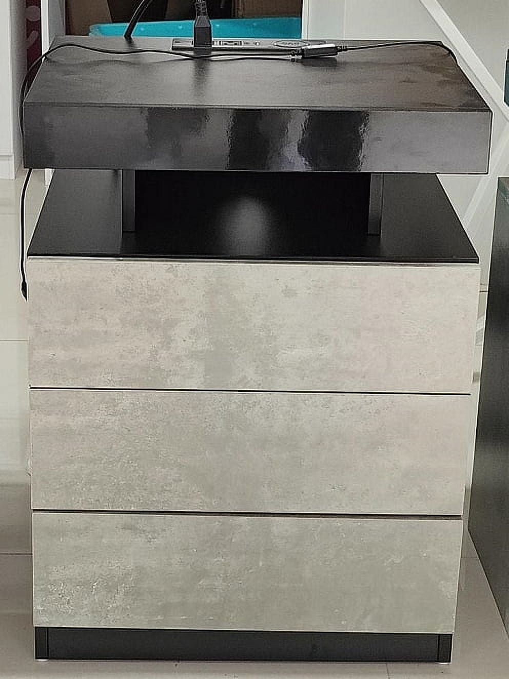 Hommpa 3 Drawers Nightstand With Wireless Charging Station large Tall