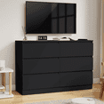 thumbnail image 1 of Hommpa Black 6 Drawers Dresser for Bedroom, Chest of Drawers TV Stand Dresser for Closet, Wooden Modern Storage Cabinet for Women Living Room Furniture, 1 of 12