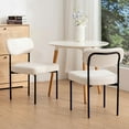 thumbnail image 1 of Hommpa Boucle Dining Chairs Set of 2 Modern Upholstered Kitchen Dining Room Chairs with Backrest & Metal Legs Accent Side Chairs White for Dining Kitchen Living Room Bedroom, 1 of 14