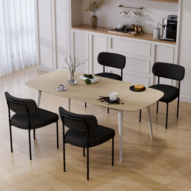 Hommpa Boucle Dining Chairs Set of Modern Upholstered Kitchen