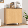 thumbnail image 1 of Hommpa Fluted Sideboard Cabinet with Adjustable Shelf Modern Storage Cabinet for Kitchen Dining Room Buffet Table Living Room Entryway TV Console, Natural Oak Christmas Gift, 1 of 15