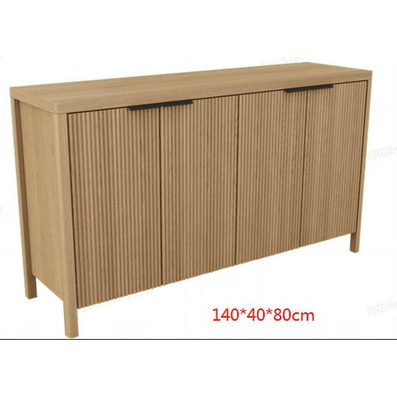 Hommpa Fluted Storage Cabinet Sideboard Large Buffet with Adjustable Shelves Multifunctional Accent Cabinet Console Cabinet for Living Room