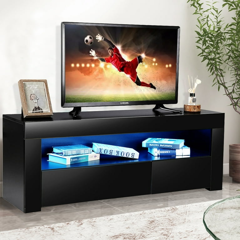Black gloss tv cabinet with led lights deals