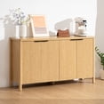 thumbnail image 1 of Hommpa Kitchen Sideboard with Storage 4 Fluted Doors & Adjustable Shelves Boho Accent Storage Cabinet for Dining Room Bar Buffet Table Living Room Entryway TV Console Christmas Gift, 1 of 13