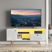 Hommpa LED TV Stand Modern TV Cabinet with Drawers Storage Media Console for TV up to 60'' Flat Screen for Living Room Furniture Entertainment Center
