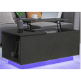 thumbnail image 1 of Hommpa Lift Top Coffee Table with Charging Station High Gloss Black Rectangle 22.83"H Rising Center LED Cocktail Tables Hidden Storage, 1 of 2