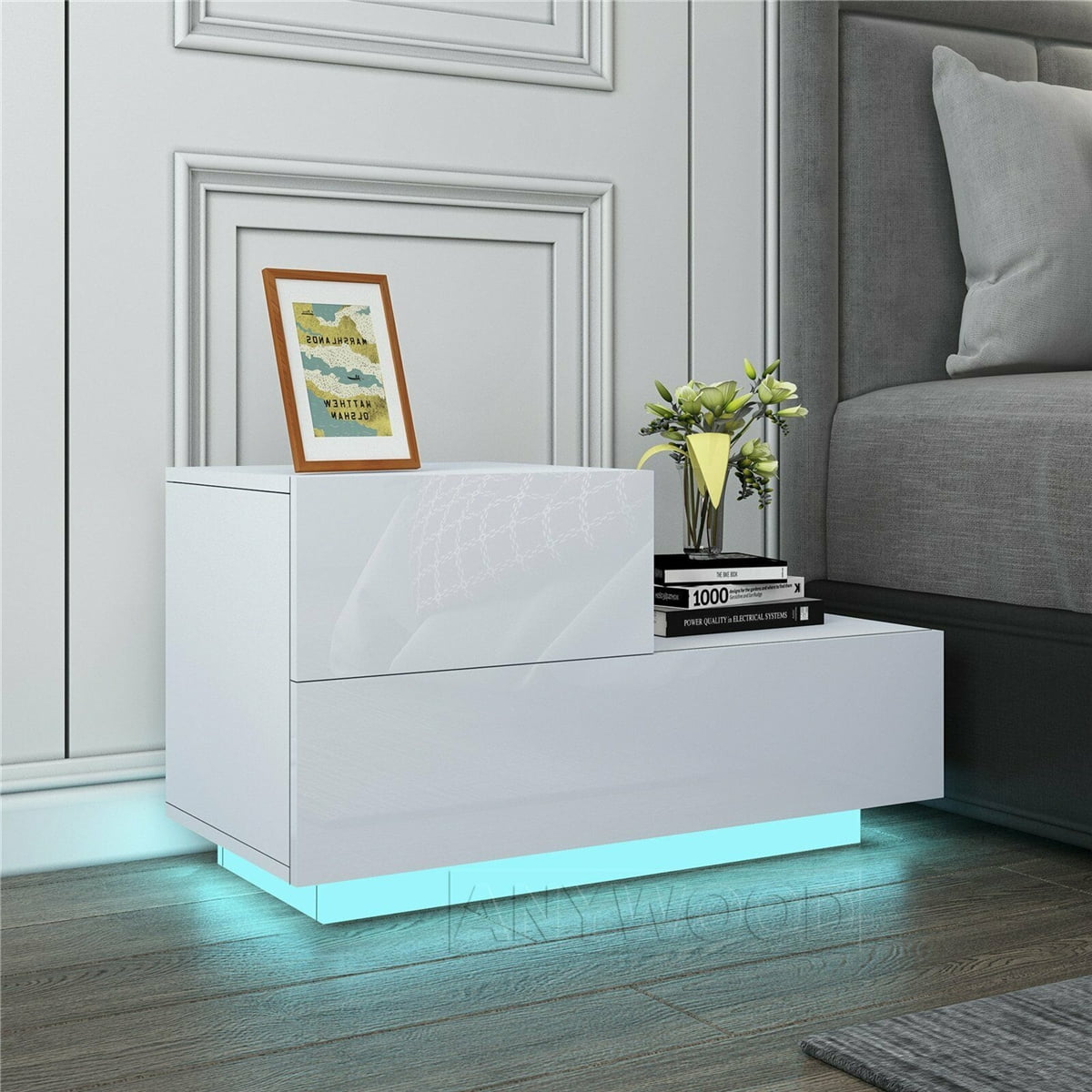 L shaped cheap bedside table