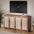 thumbnail image 1 of Hommpa Set of 2 Sideboard Buffet Cabinet Rattan Kitchen Storage Organizer Boho Farmhouse Accent Cabinets TV Console for Living Dining Room Coffee Bar for Party Holiday Festival Christmas Gift, Brown, 1 of 11