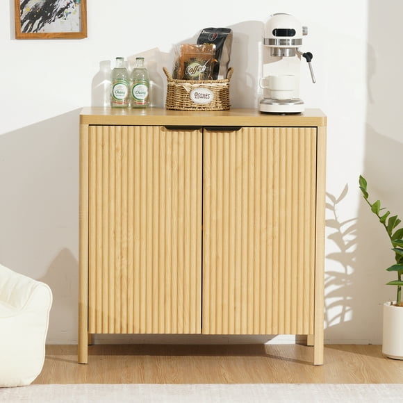 Hommpa Sideboard Buffet Cabinet with Fluted Panel Doors and Adjustable Shelf Storage Cabinet Console Table Entryway Cupboard for Living Room Dining Room Kitchen