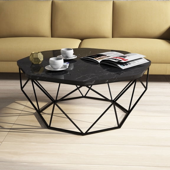 Hommy Craft Diamond - Black Marble Black Coffee Table