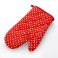 thumbnail image 1 of Homng Heat-Resistant Microwave Oven Mitts - Red Polka Dot Insulated Gloves for High-Temperature Cooking, Pot & Kitchen Protection, 1 of 2