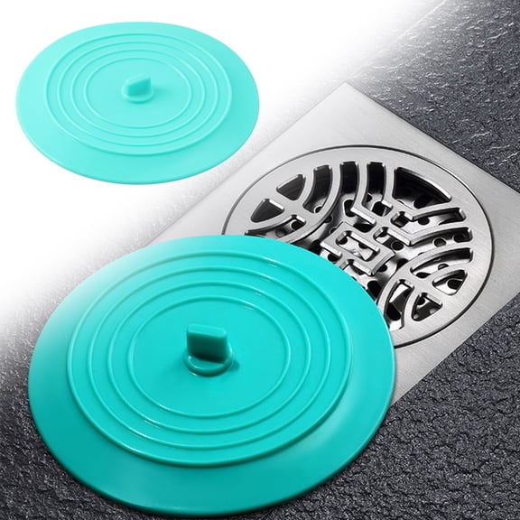Homng Silicone Floor Drain Plug Cover Kitchen Bath Tub Sink Rubber Water Stopper, Sky Blue