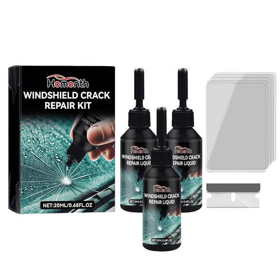 Homonth Car Glass Care Kit: Car Windshield Crack and Scratch Adhesive Repair Liquid