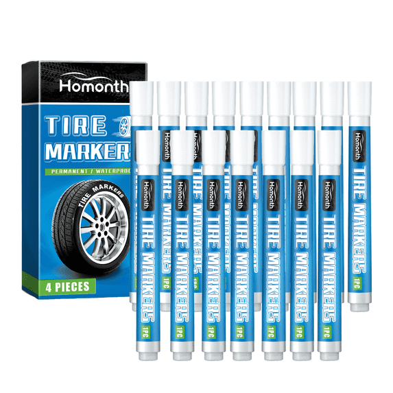Homonth White tire paint pen, car tire paint pen, non-fading, creative DIY oil-based pen for painting