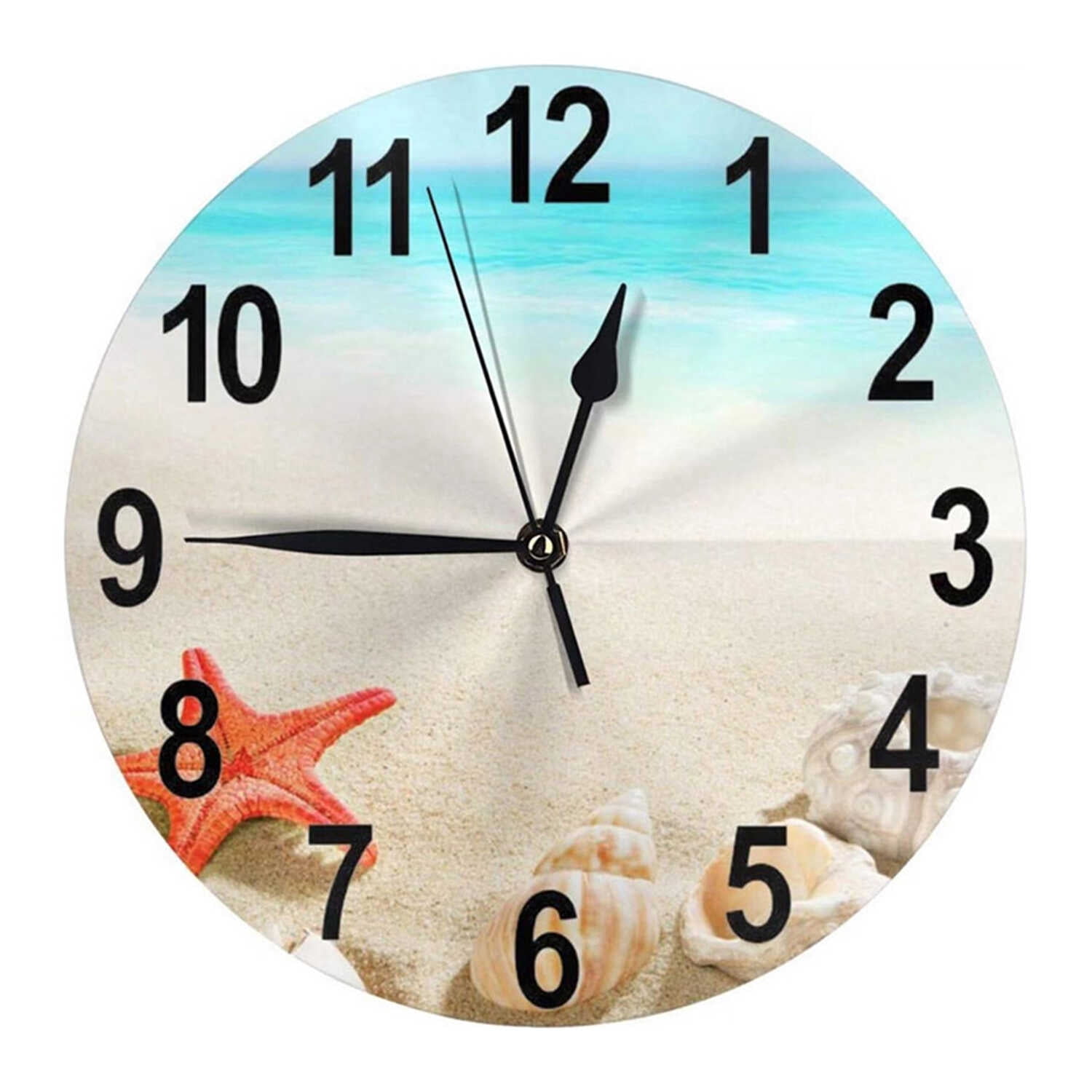 Clock Fa Homore 10Inch Round Wall Clock, Silent Ticking, Decor Bathroom Kitchen ...