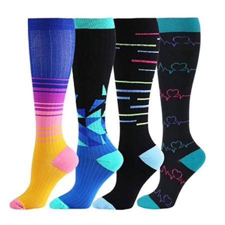 Homore 4 Pack Compression Socks For Women and Men Circulation-Best Support for Medical,Running,Nursing,Athletic