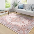 thumbnail image 1 of Homore Antique Floral Faux Wool Area Rug, 6' x 9', Camel, 1 of 8