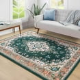 thumbnail image 1 of Homore Antique Floral Faux Wool Area Rug, 6' x 9', Green, 1 of 8