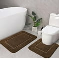 thumbnail image 1 of Homore Bathroom Rugs Sets, Luxury Bath Mat Set Anti-Slip Bath Rug and U-Shaped Toilet Mat Brown, 1 of 6