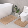 thumbnail image 1 of Homore Bathroom Rugs Sets, Luxury Bath Mat Set Anti-Slip Bath Rug and U-Shaped Toilet Mat Camel, 1 of 7