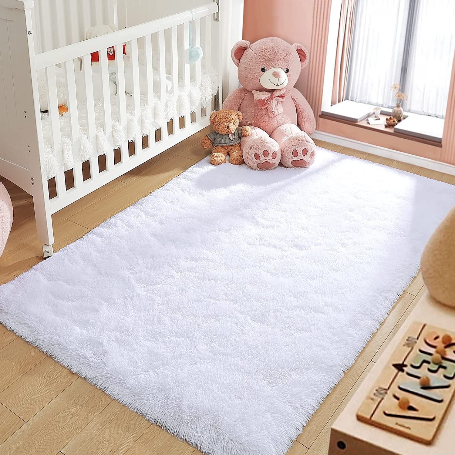 Homore Cute Fluffy Fuzzy Plush Carpet for Bedroom/Nursery, Soft ...