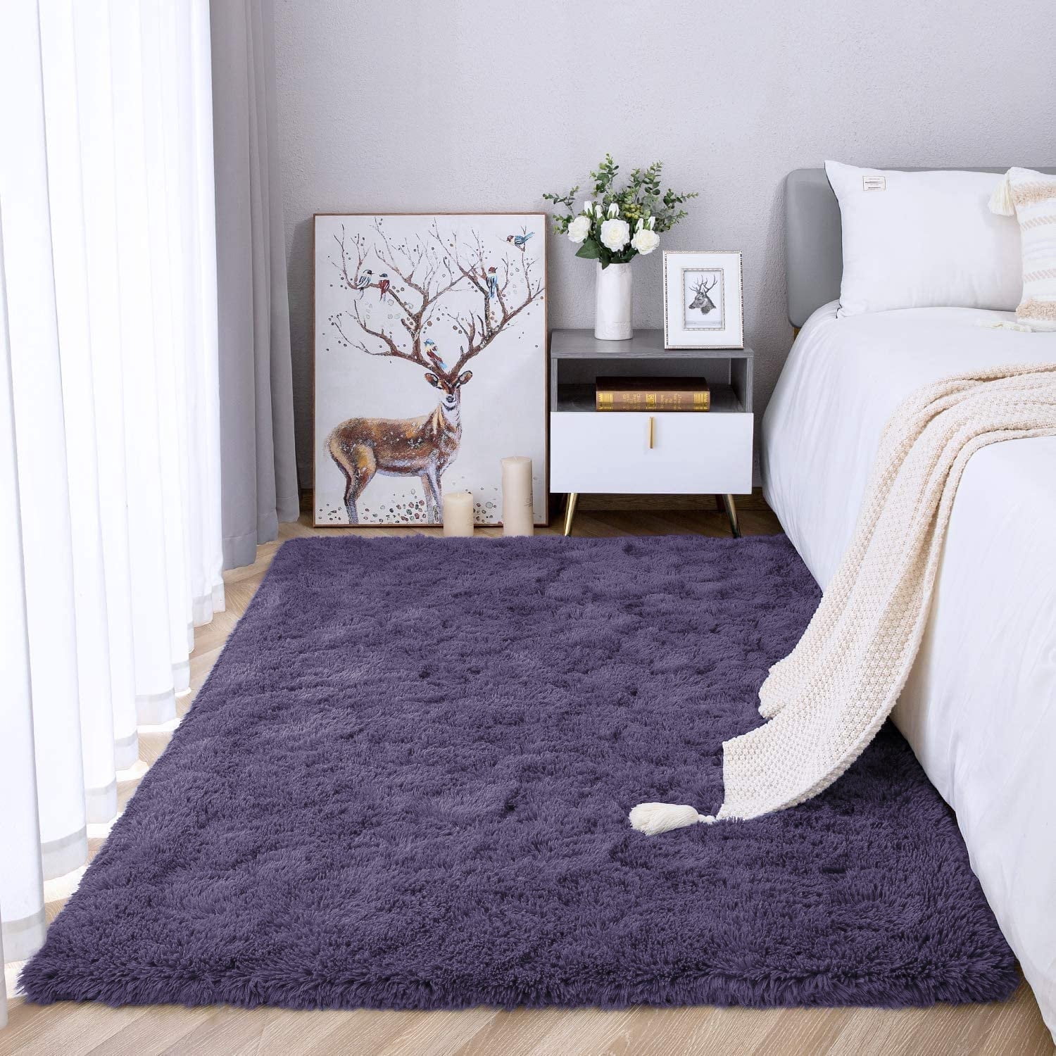 Homore Cute Fluffy Carpet Soft Washable Area Rugs for Bedroom/ Living ...
