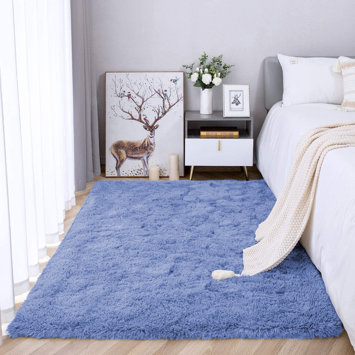 Homore Cute Fluffy Carpet Soft Washable Area Rugs for Kids Girls ...