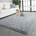 thumbnail image 1 of Homore Cute Fluffy Carpet Soft Washable Area Rugs for Bedroom/ Living Room Decoration, 5' x 8' , Gray, 1 of 7