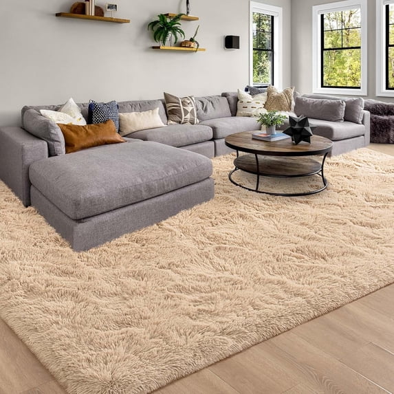 Homore Cute Fluffy Velvet Carpet Soft Washable Area Rugs for Bedroom/ Living Room Decoration,3'x5',Camel