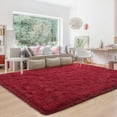 thumbnail image 1 of Homore Cute Fluffy Velvet Carpet Soft Washable Area Rugs for Bedroom/ Living Room Decoration,8'x10',Wine Red, 1 of 6