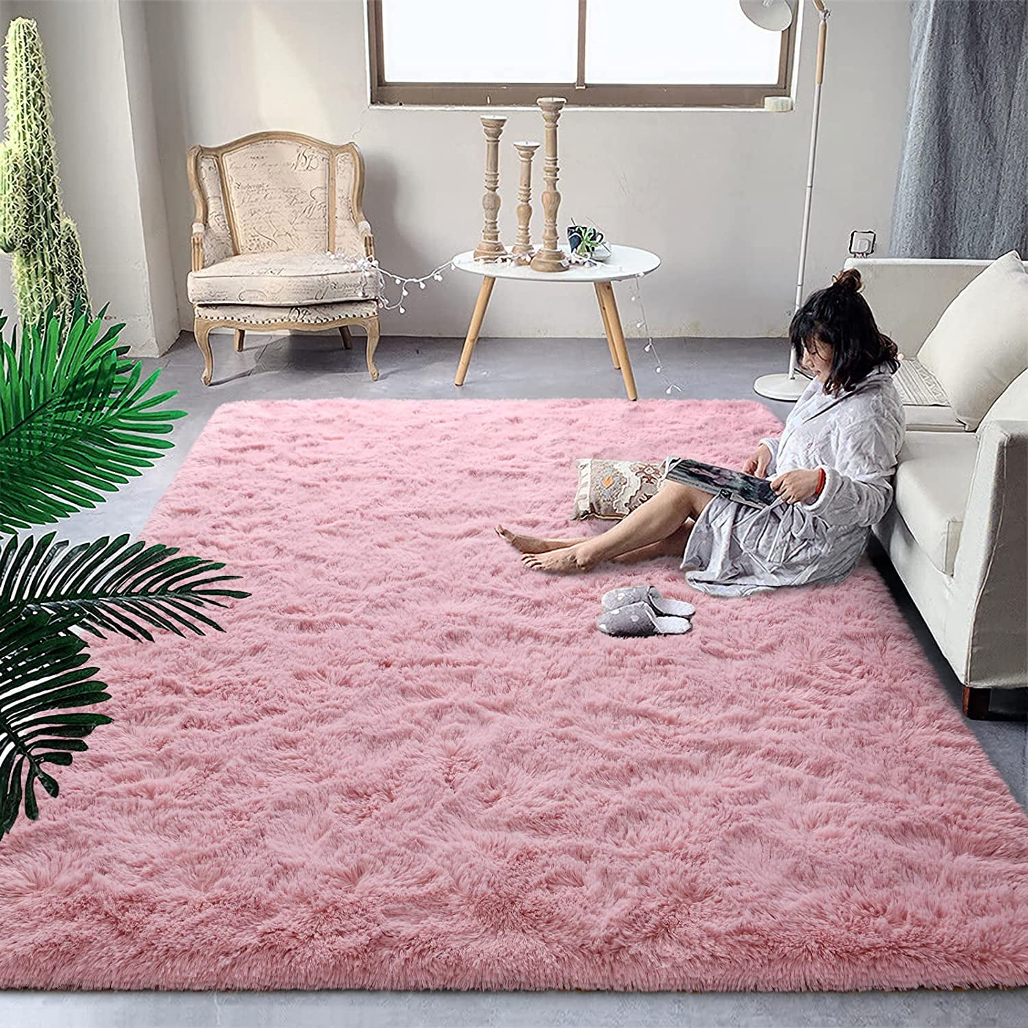 Homore Cute Fluffy Velvet Carpet Soft Washable Area Rugs for Kids ...