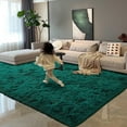thumbnail image 1 of Homore Cute Fluffy Velvet Carpet Soft Washable Area Rugs for Bedroom/ Living Room Decoration,6'x9',Aqua Green, 1 of 7