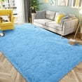 thumbnail image 1 of Homore Cute Fluffy Velvet Carpet Soft Washable Area Rugs for Bedroom/ Living Room Decoration,6'x9',Sky Blue, 1 of 6