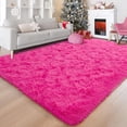 thumbnail image 1 of Homore Cute Fluffy Velvet Carpet Soft Washable Area Rugs for Bedroom/ Living Room Decoration,8'x10',Hot-Pink, 1 of 8